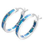 Belén - Brincos Chic Circulares com Opala de Fogo Azul - | Benedita Lisboa