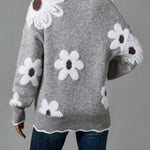 Belinha™ | Camisola Elegante com Decote em V e Padrão Floral - | Benedita Lisboa
