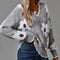Belinha™ | Camisola Elegante com Decote em V e Padrão Floral - | Benedita Lisboa