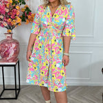 Belizanda™ | Vestido Elegante Floral - | Benedita Lisboa
