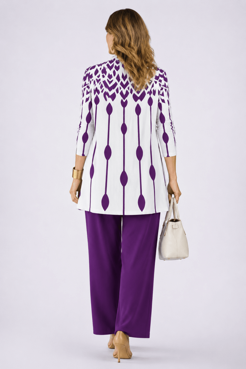 Bianca™ | Conjunto de 3 Peças Roxo e Branco - | Benedita Lisboa