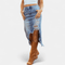 BLAKE™ – Saia Maxi de Denim de Cintura Alta Relaxada - | Benedita Lisboa