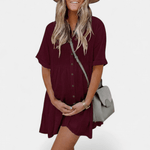 BLYTHE™ – Vestido Camisa Relaxado com Botões à Frente - | Benedita Lisboa