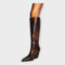 Botas com Design Croco e Salto Elegante - | Benedita Lisboa