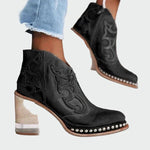 Botas de couro bordadas - | Benedita Lisboa