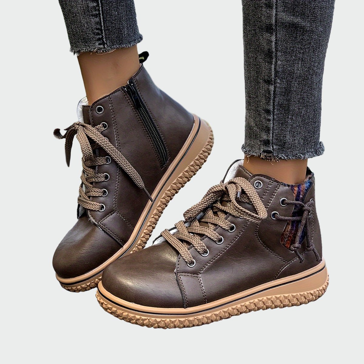 Botas de couro ortopédicas de cano baixo - | Benedita Lisboa