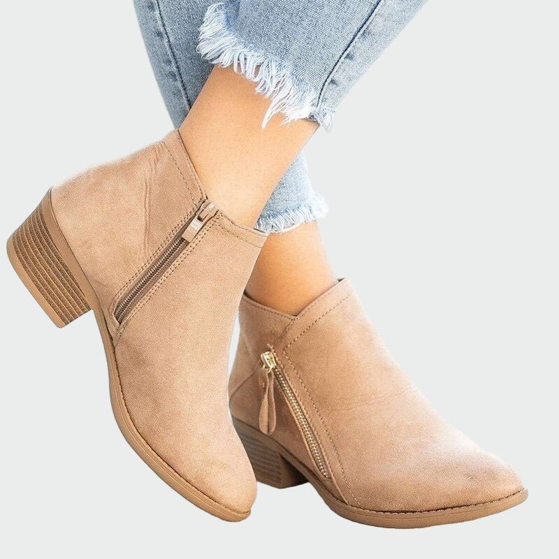 Botas de couro ortopédicas premium com salto para o inverno - | Benedita Lisboa