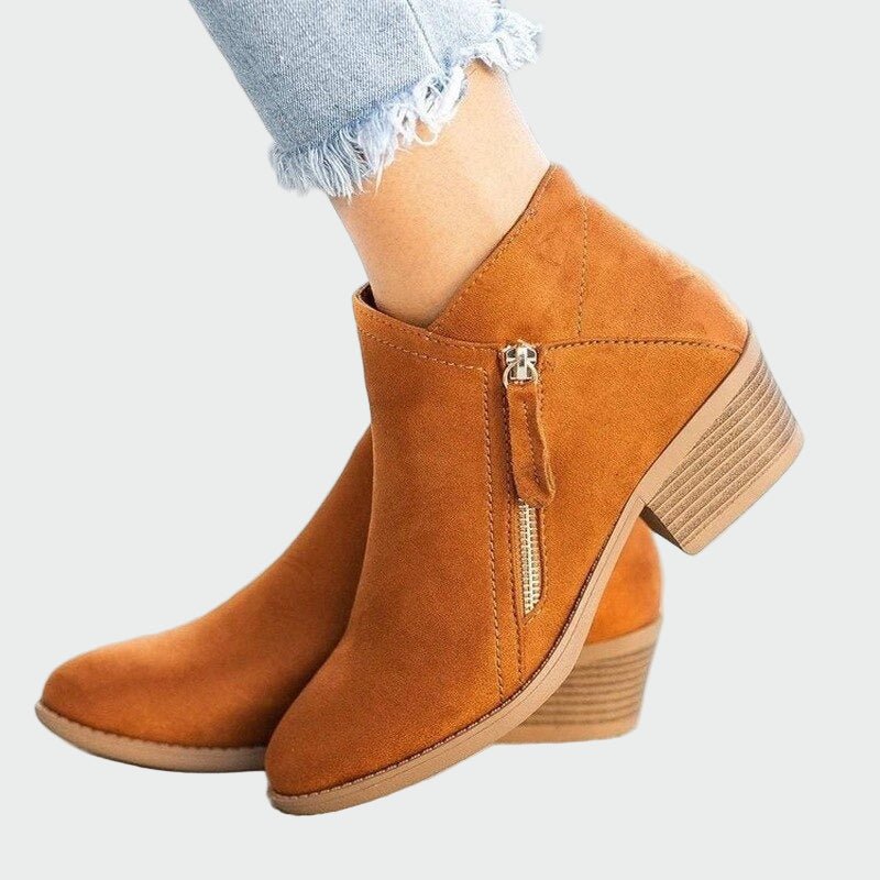 Botas de couro ortopédicas premium com salto para o inverno - | Benedita Lisboa
