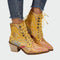 Botins de couro com flores - | Benedita Lisboa