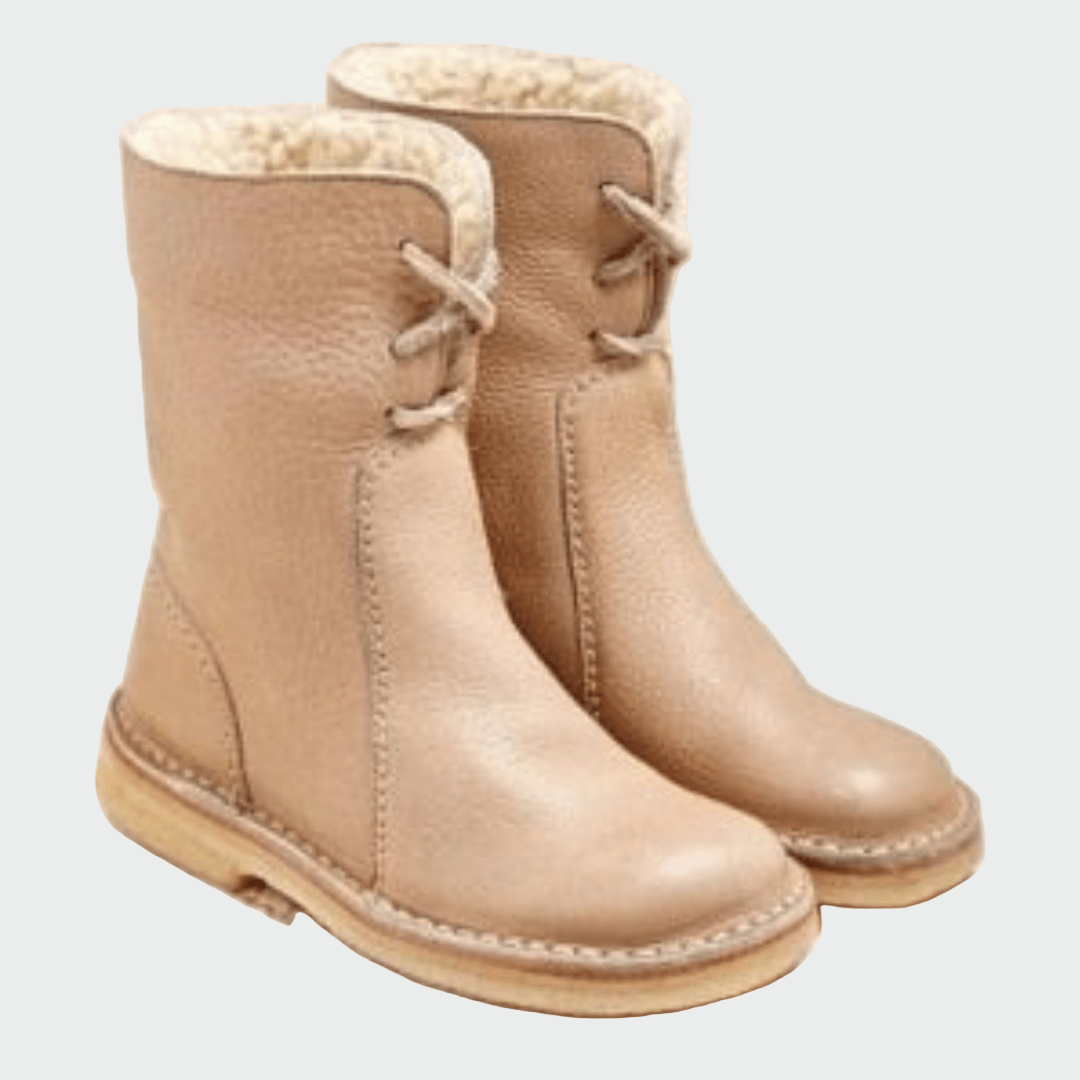Botins de couro impermeáveis com forro de lã - | Benedita Lisboa