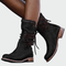 Botins de pele com atacadores - | Benedita Lisboa