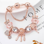 BrilhoNobre Pulseira Floco de Neve Rosas - Pendente Prata - | Benedita Lisboa