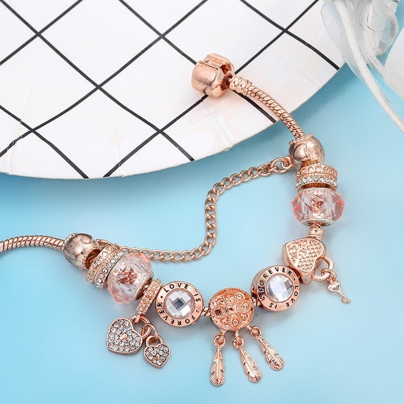 BrilhoNobre Pulseira Floco de Neve Rosas - Pendente Prata - | Benedita Lisboa