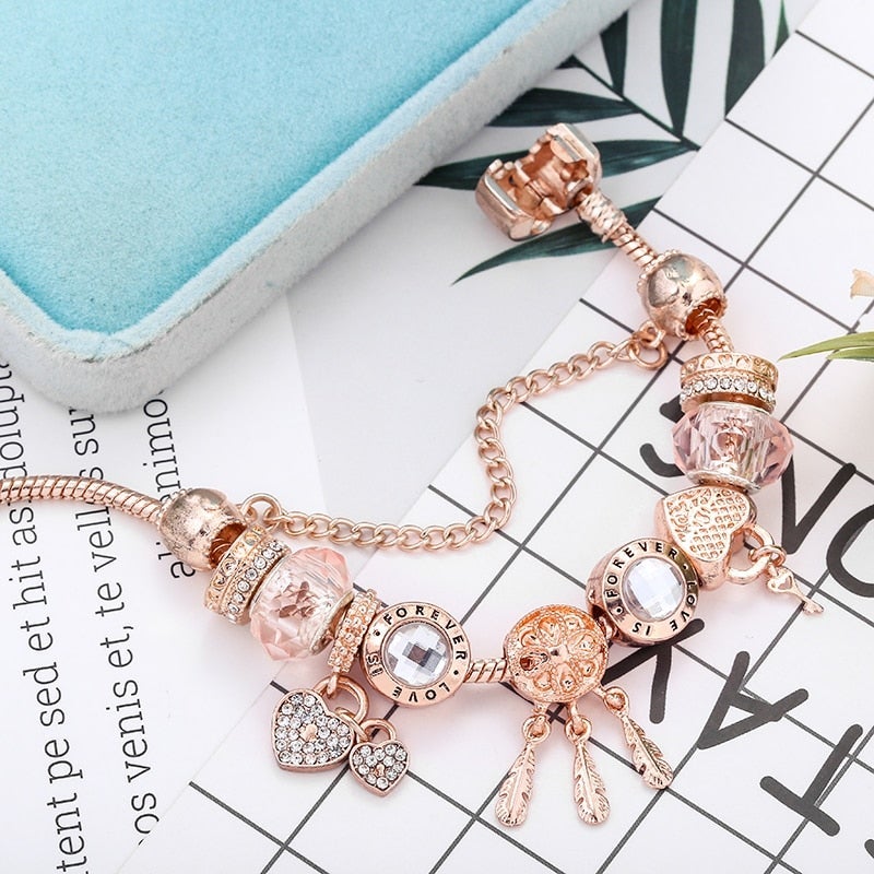 BrilhoNobre Pulseira Floco de Neve Rosas - Pendente Prata - | Benedita Lisboa