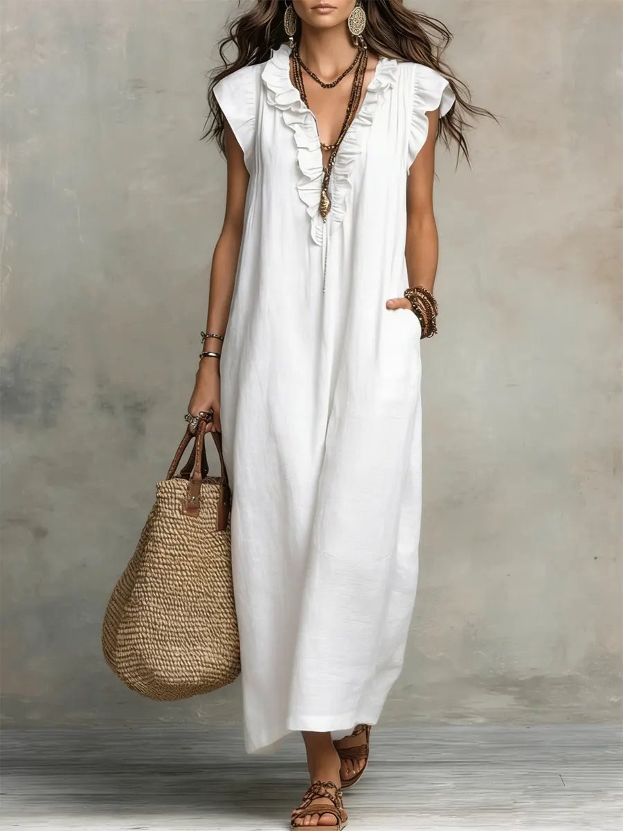 CAMÉLIA™ - VESTIDO MAXI DE VERÃO ELEGANTE - | Benedita Lisboa