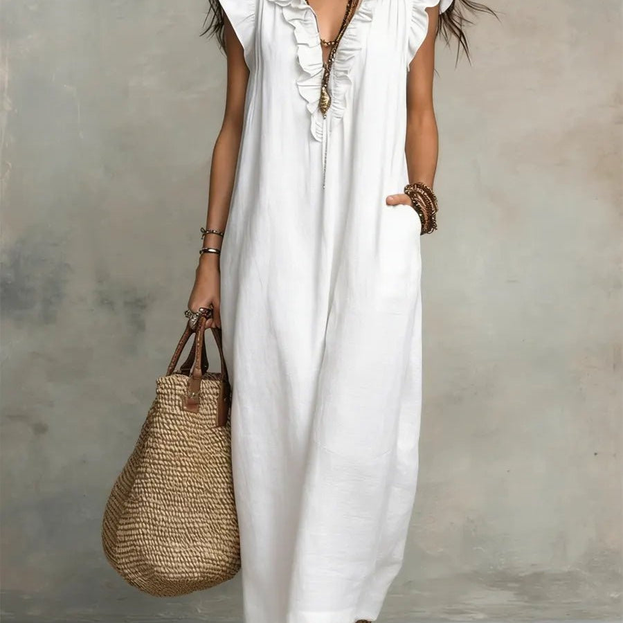 CAMÉLIA™ - VESTIDO MAXI DE VERÃO ELEGANTE - | Benedita Lisboa