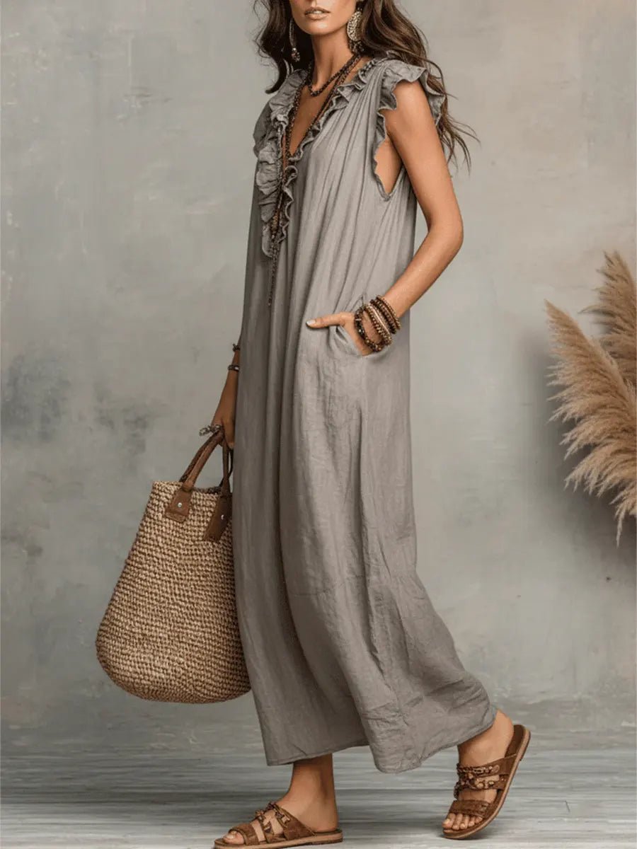 CAMÉLIA™ - VESTIDO MAXI DE VERÃO ELEGANTE - | Benedita Lisboa