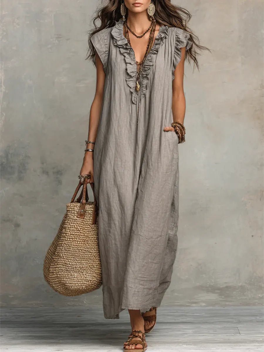 CAMÉLIA™ - VESTIDO MAXI DE VERÃO ELEGANTE - | Benedita Lisboa
