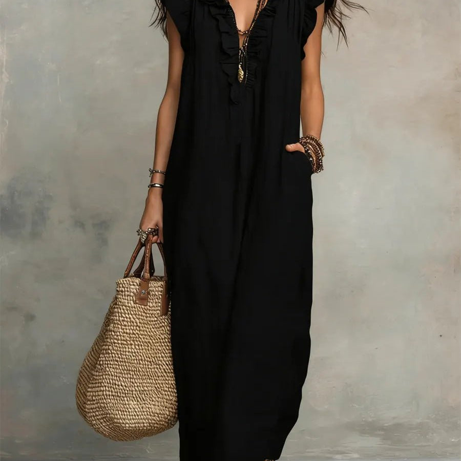 CAMÉLIA™ - VESTIDO MAXI DE VERÃO ELEGANTE - | Benedita Lisboa