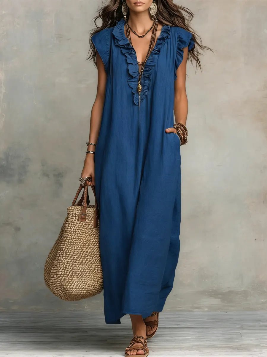 CAMÉLIA™ - VESTIDO MAXI DE VERÃO ELEGANTE - | Benedita Lisboa