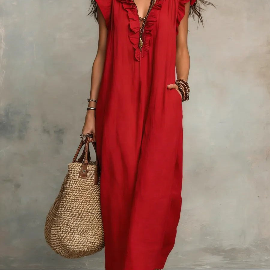 CAMÉLIA™ - VESTIDO MAXI DE VERÃO ELEGANTE - | Benedita Lisboa