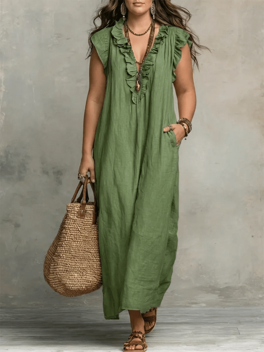 CAMÉLIA™ - VESTIDO MAXI DE VERÃO ELEGANTE - | Benedita Lisboa