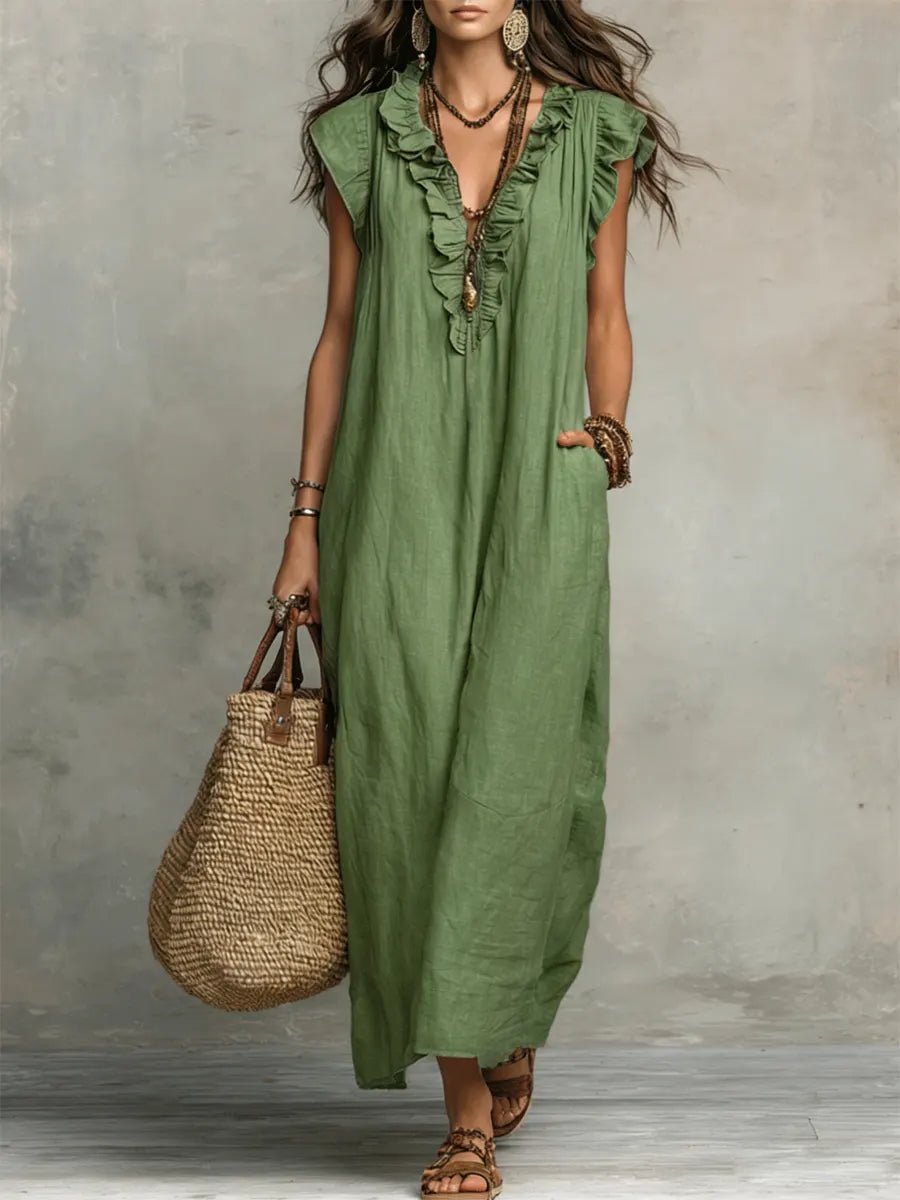 CAMÉLIA™ - VESTIDO MAXI DE VERÃO ELEGANTE - | Benedita Lisboa