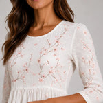 Camila™ | Vestido Bordado Flor de Cerejeira - | Benedita Lisboa