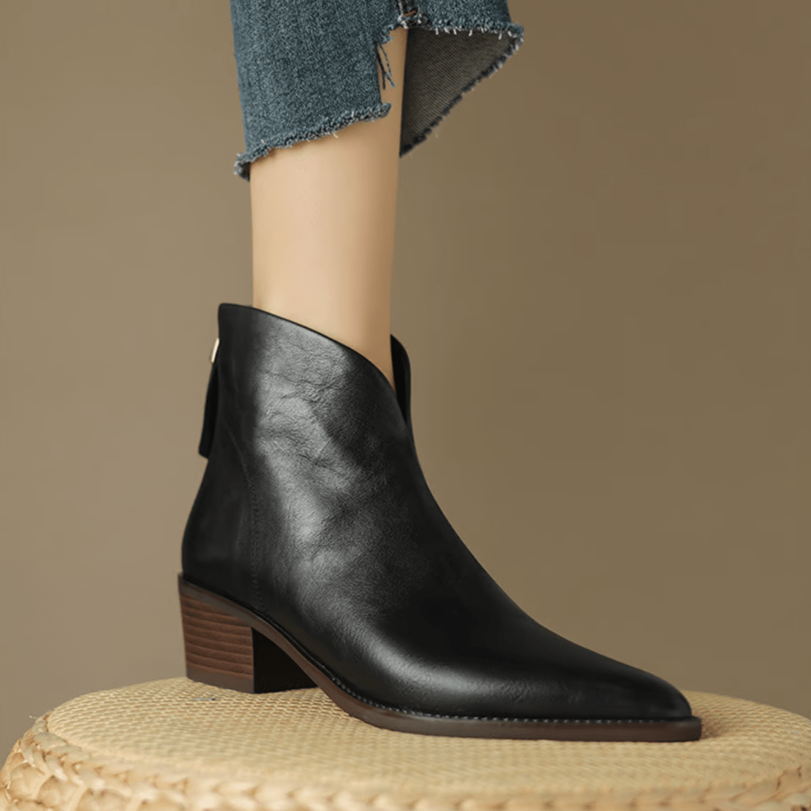 Camille™ | Botins de Luxo com Salto Baixo - | Benedita Lisboa