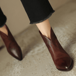 Camille™ | Botins de Luxo com Salto Baixo - | Benedita Lisboa