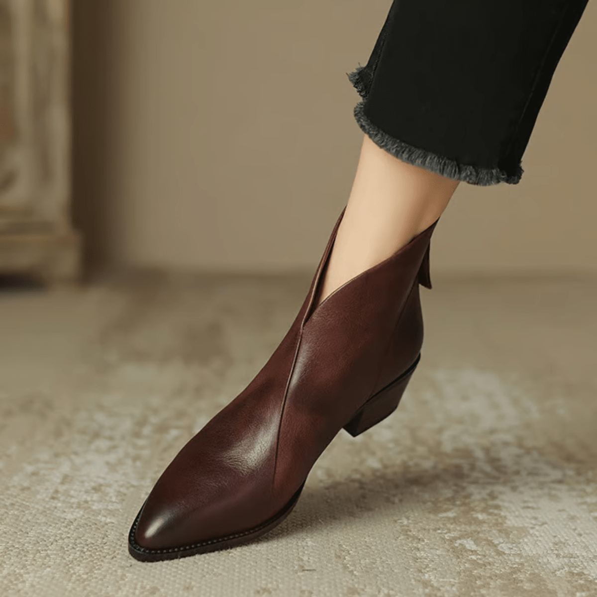Camille™ | Botins de Luxo com Salto Baixo - | Benedita Lisboa