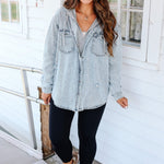 Camisa de Denim com Capuz Hadlee - Tops | Benedita Lisboa