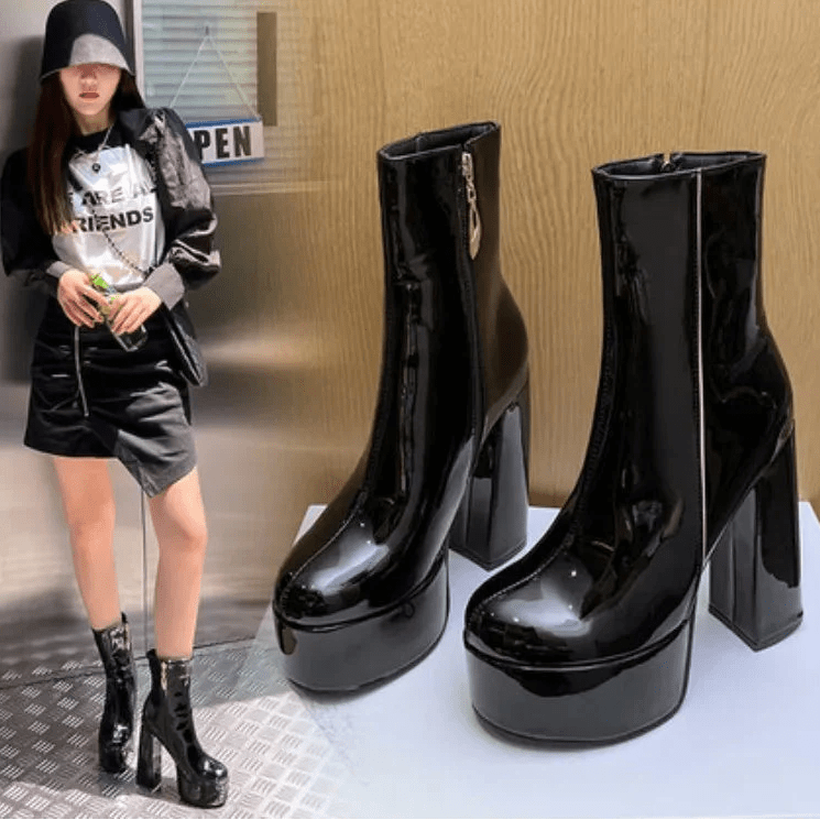 Carina™ | Botas com plataforma super alta com charme e confiança - | Benedita Lisboa