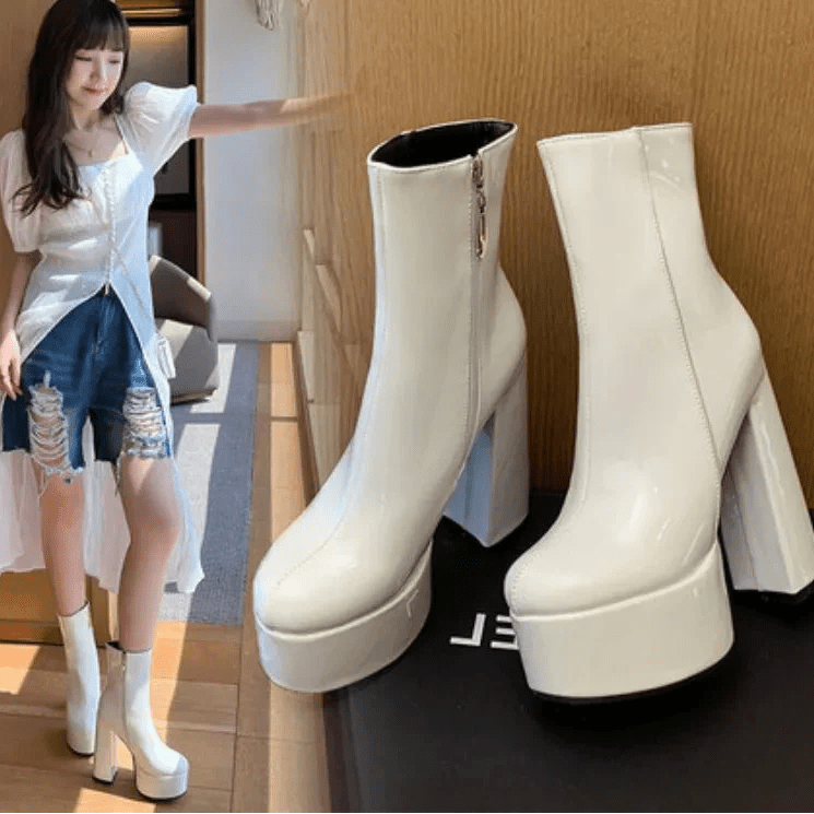 Carina™ | Botas com plataforma super alta com charme e confiança - | Benedita Lisboa
