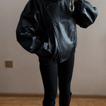 CARLA™ | Casaco de Pele Assimétrico Feminino - Casaco de Pele | Benedita Lisboa