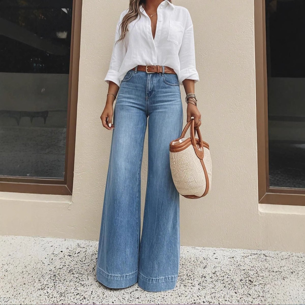 Carla™ | Jeans Slim Vintage Lavadas - 0 | Benedita Lisboa