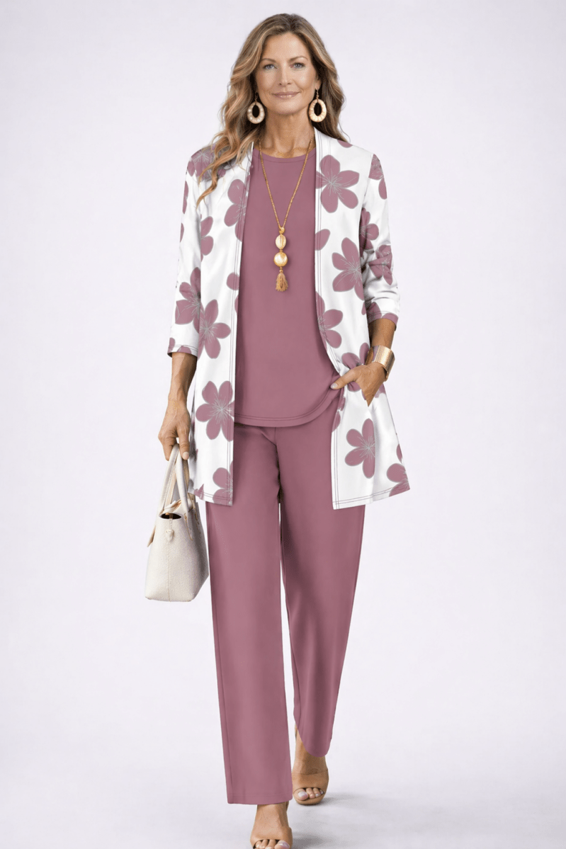 Carlota™ | Conjunto de 3 Peças Rosa Velho - | Benedita Lisboa