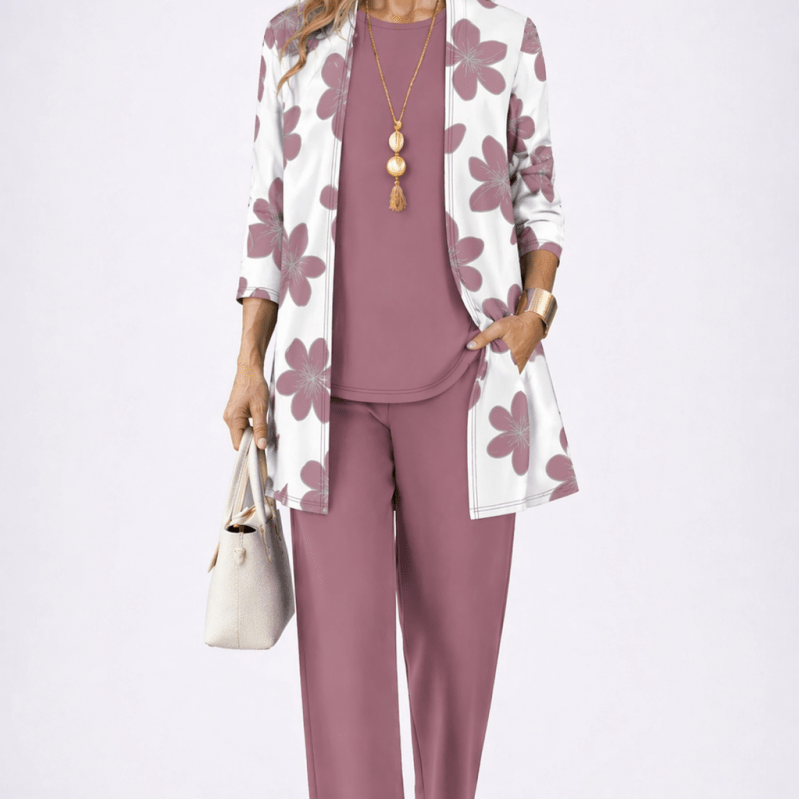 Carlota™ | Conjunto de 3 Peças Rosa Velho - | Benedita Lisboa
