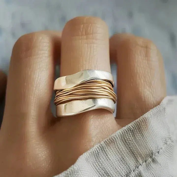 Carmen - Anel de Prata com Fio Dourado - Ring | Benedita Lisboa