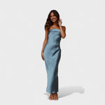 Carmen™ | Vestido de cetim sem mangas - | Benedita Lisboa