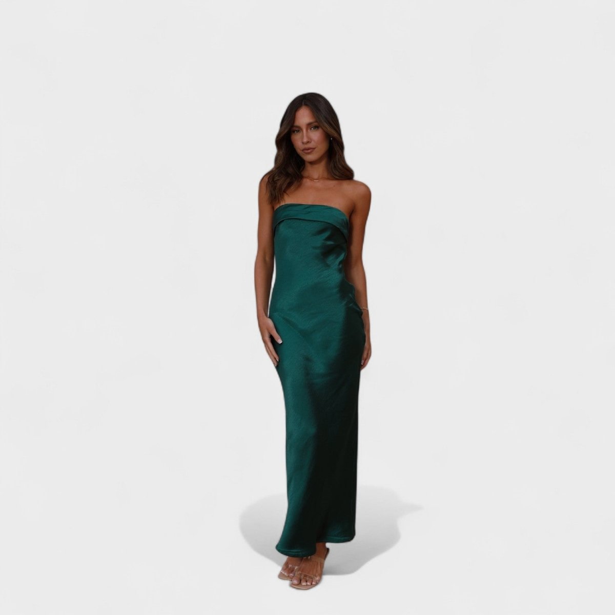 Carmen™ | Vestido de cetim sem mangas - | Benedita Lisboa