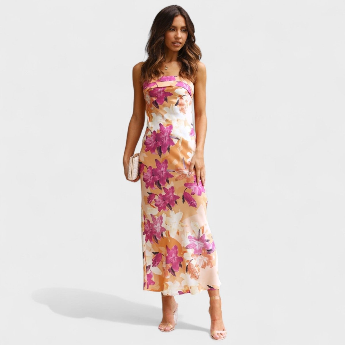 Carmen™ | Vestido de cetim sem mangas - | Benedita Lisboa