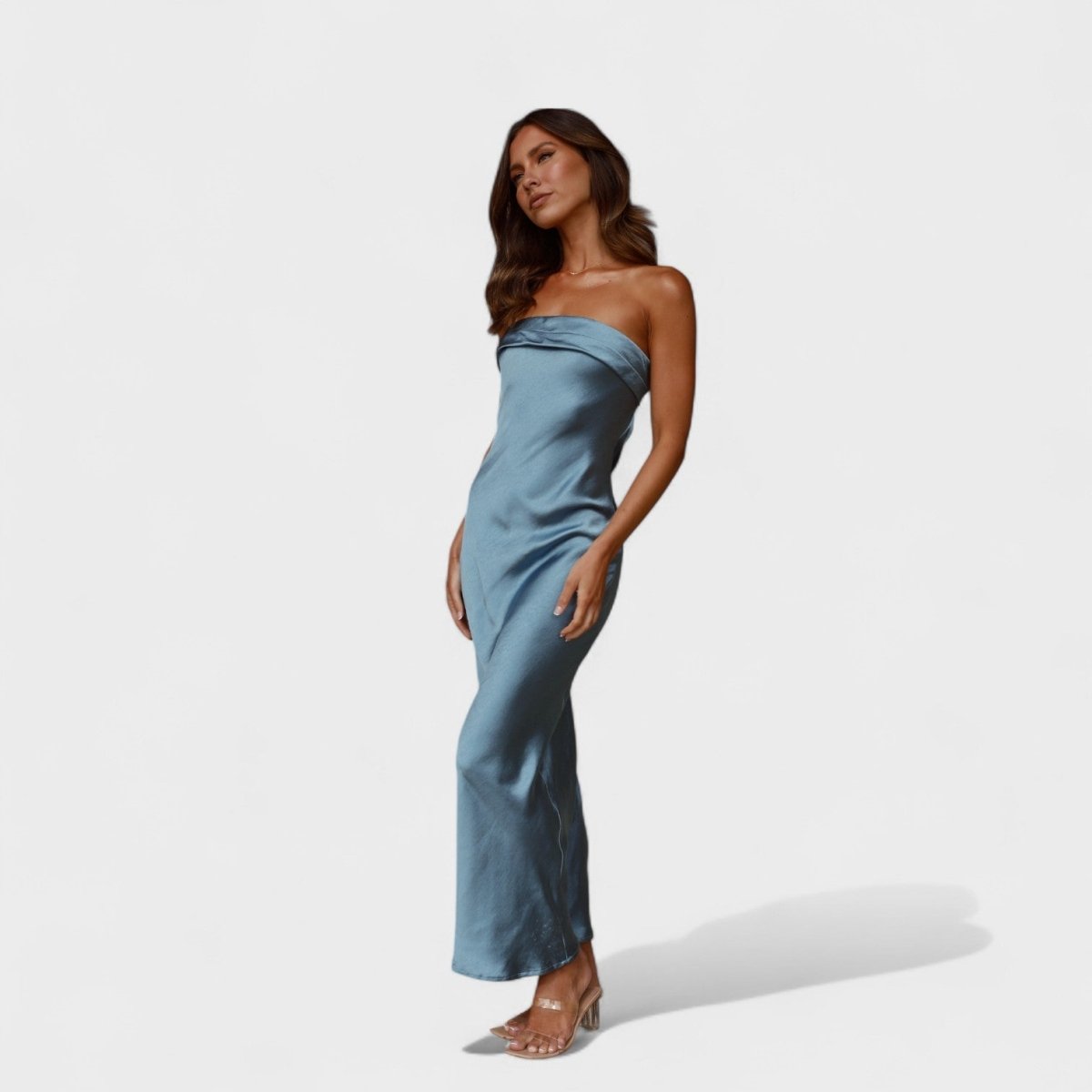 Carmen™ | Vestido de cetim sem mangas - | Benedita Lisboa