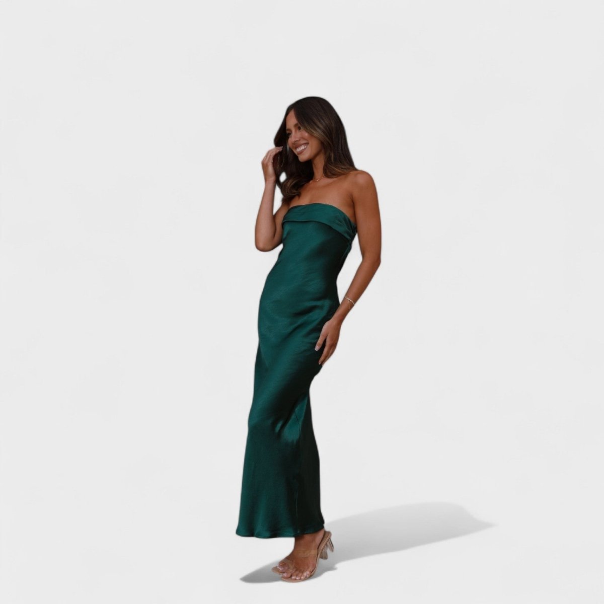 Carmen™ | Vestido de cetim sem mangas - | Benedita Lisboa