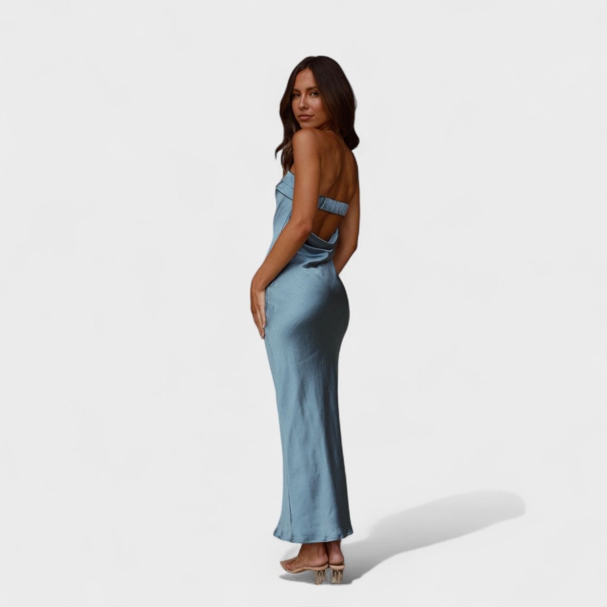 Carmen™ | Vestido de cetim sem mangas - | Benedita Lisboa