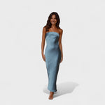 Carmen™ | Vestido de cetim sem mangas - | Benedita Lisboa