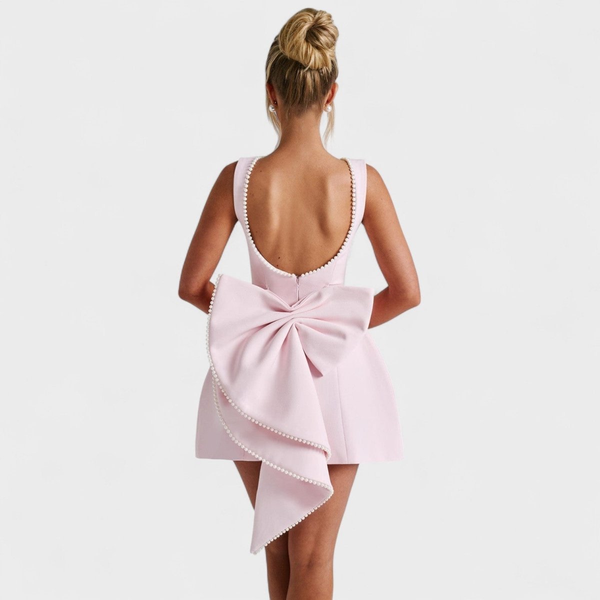 Carrie™ | Mini vestido com fita de pérolas - | Benedita Lisboa