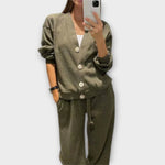 Chantal™ | Conjunto de casaco de malha e calças - | Benedita Lisboa