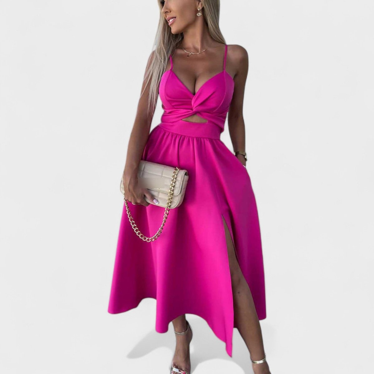 Cielo Divino™ | Vestido Midi con Abertura Frontal - | Benedita Lisboa