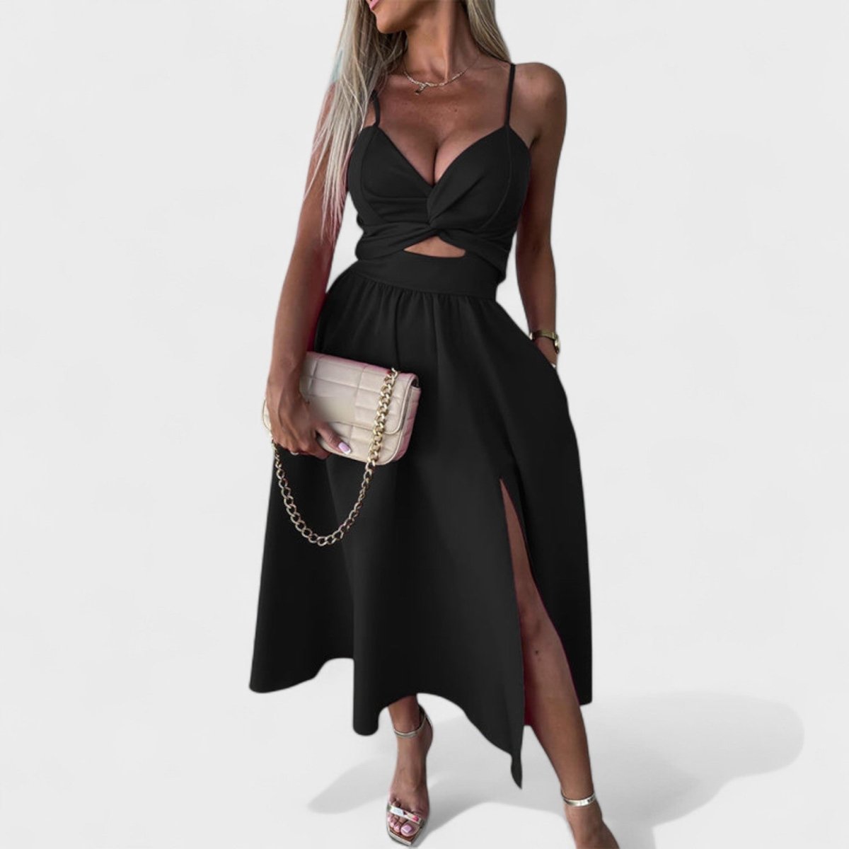Cielo Divino™ | Vestido Midi con Abertura Frontal - | Benedita Lisboa